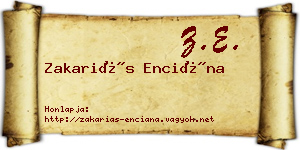 Zakariás Enciána névjegykártya